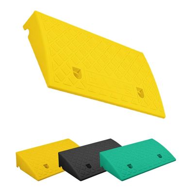 BEWEGNLNHK Driveway Curb Ramps 3" 4" 5" Rise, Portable Wheelchair Ramp Non-Slip Plastic Threshold Ramps, Lightweight Slope Ramps for Car Motorcycle Scooter(Yellow,10cm/4" Rise)