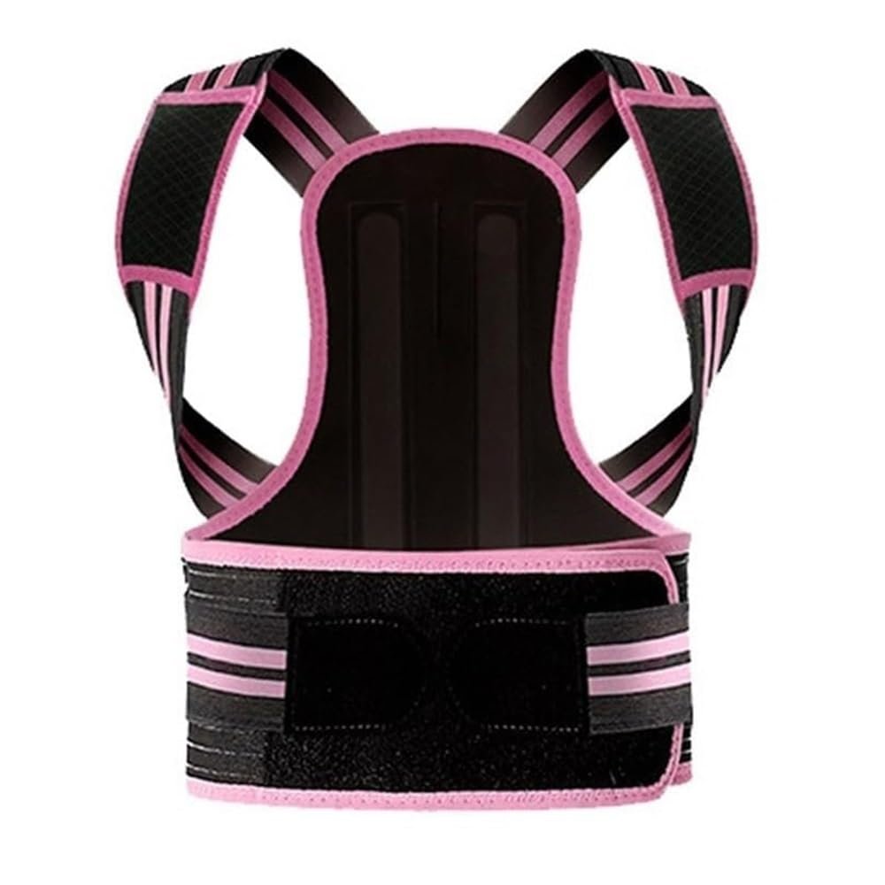 Kids Posture Corrector Adjustable Back Straighter with Shoulder Pads Teenagers Back Support Brace Spine Corrector Boys Girls Scoliosis Hunchback Correction Belt(Pink,X-Small)