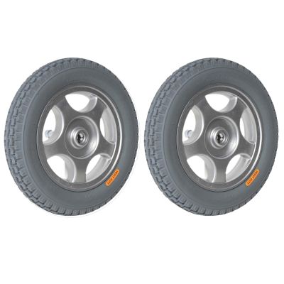 12 1/2 x 2 1/4 Wheelchair Wheel Replacement (Pair), 12 inch Rear Wheel Assembly for Electric Wheelchairs, Full Tire Back Wheel Replacement Parts