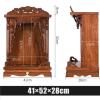 Buddha Statue Stand, Wall-Mounted Offering Table, Wooden Carved Temple Shelf for Guan Gong Guanyin Statues view 2