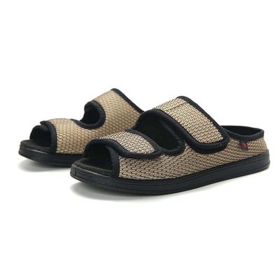 Wide Diabetic Shoes, Non-Slip Open Toe Slippers, Adjustable Edema Shoes, with Adjustable Straps, Comfy Casual Slippers, Lightweight Walking Shoes, for Swollen Feet