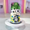 Ephlyn 1 Pack Happy 9th Birthday Soccer Ball Cake Topper Sport Football Cake Picks for Soccer Ball Theme Kids 9th Birthday Party Cake Decorations Supplies view 3
