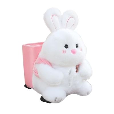 2-in-1 Car Tissue Holder & Trash Bin - Cute Plush Doll Design, Armrest Hanging Storage Box for Paper & Garbage, Perfect Car Organizer for Kids & Families