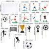 Ephlyn 23Pcs Soccer Cake Topper Decorations Soccer Ball Cupcake Topper Soccer Player Figure for Soccer Birthday Party Sport Party Football Theme Party Supplies view 2