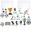 Ephlyn 23Pcs Soccer Cake Topper Decorations Soccer Ball Cupcake Topper Soccer Player Figure for Soccer Birthday Party Sport Party Football Theme Party Supplies view 3