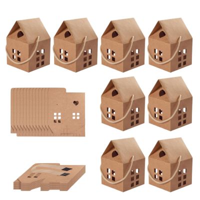 Holiday Candy Boxes - 30 Pack House Shaped Containers, Christmas Cookie and Treat Boxes for Kids Adults, Decorative Packaging for Parties, Weddings, Birthdays, Festivals, and Family Gatherings