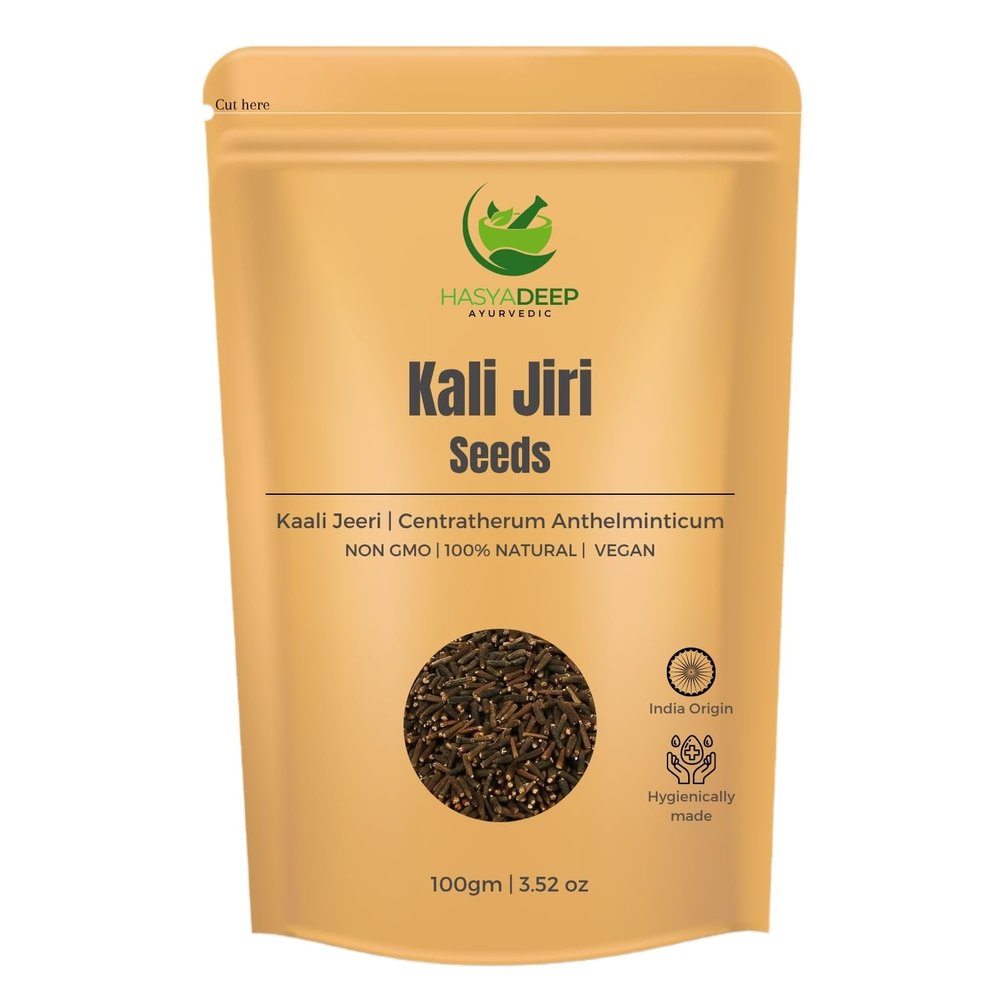 Hasyadeep Kali jiri Seed | Centratherum Anthelminticum | Kaali jiri (100gm/3.52oz)