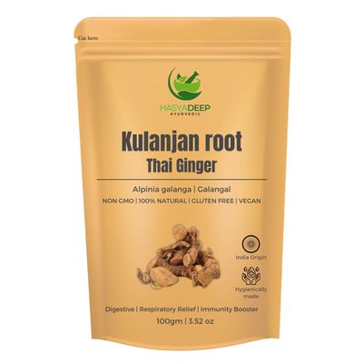 Hasyadeep Kulanjan Root | Galangal | Thai Ginger | Alpinia Galanga (50gm/1.76oz)