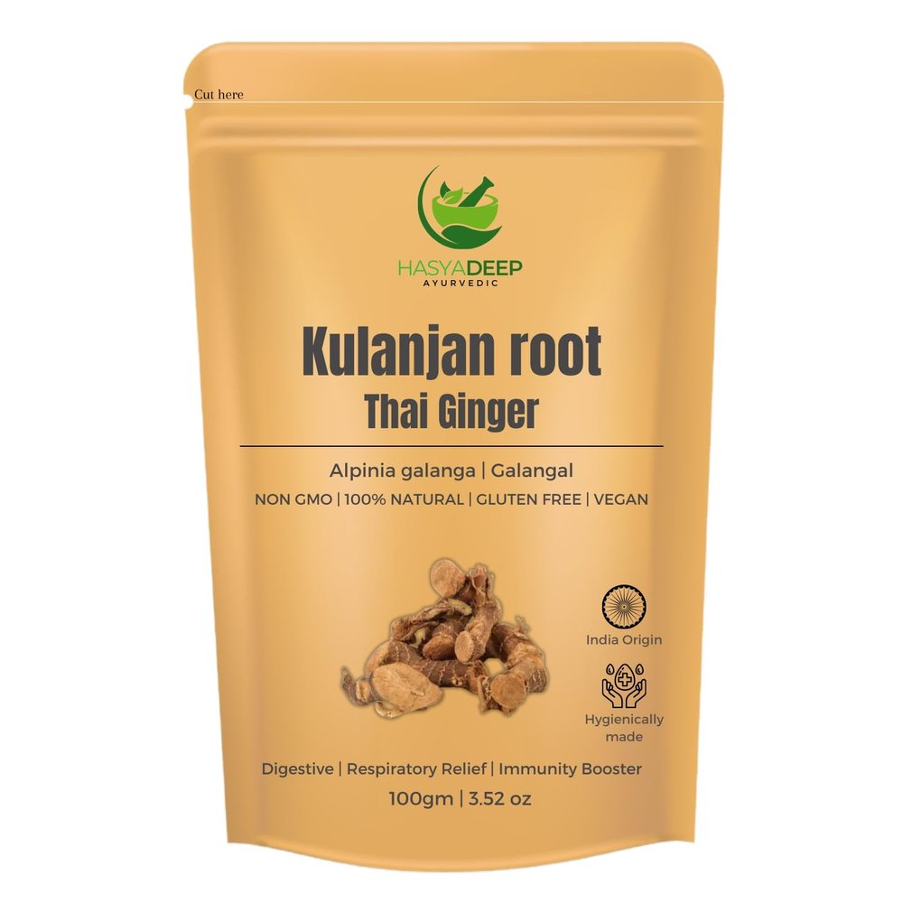 Hasyadeep Kulanjan Root | Galangal | Thai Ginger | Alpinia Galanga (50gm/1.76oz)