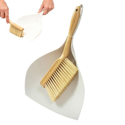 Mini Broom Dustpan Set, Wooden Handle Dense Bristles, Desk Cleaning Broom Use with Dustpan, Kitchen Tabletop Bedroom for Living Room,Cleaning Supplies, Compact Brooms Set for Home