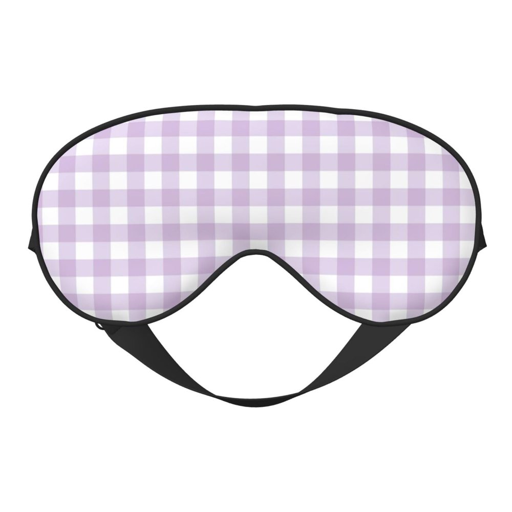 Purple White Plaid Print Sleep Masks for Women & Men, Eye Masks for Sleep, Sleeping Mask Blackout Eye Covers for Travel