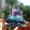 Crystal Pyramid for Positive Energy, Orgonite Amethyst&Obsidian Healing Crystal Pyramids for Reduce Stress Chakra Reiki Healing Meditation Attracts Lucky and Success view 1