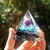 Crystal Pyramid for Positive Energy, Orgonite Amethyst&Obsidian Healing Crystal Pyramids for Reduce Stress Chakra Reiki Healing Meditation Attracts Lucky and Success view 3