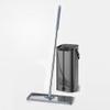 Mop and Bucket with Wringer Set, 304 Stainless Steel Flat Mop, Flat Mop Bucket with Handle, Wet and Dry Use, Adjustable Mop Length, Suitable for All Floor Types and Windows view 1