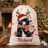 Noni Personalized Christmas Santa Sack, Custom Santa Sack with Face & Name for Boy Girl, Xmas Sacks For Family Dad Mom Son Daughter Friend, Christmas Gift Bag Drawstring Style 4 view 4