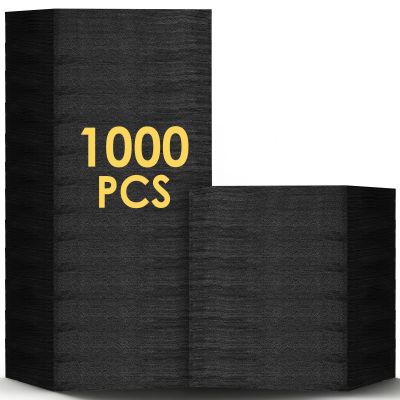 1000 Pack Black Cocktail Napkins Bulk, 9.8'' x 9.8'' 2 Ply Disposable Bamboo Paper Napkins Black Dinner Beverage Napkin for Restaurant Dinner, Bar Event,Wedding Birthday Party