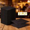 1000 Pack Black Cocktail Napkins Bulk, 9.8'' x 9.8'' 2 Ply Disposable Bamboo Paper Napkins Black Dinner Beverage Napkin for Restaurant Dinner, Bar Event,Wedding Birthday Party view 4