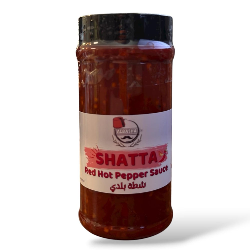 ALBASHA Shatta Baladi Red Hot Pepper Sauce, Authentic Middle Eastern Style, 32 Oz Glass Jar, Spicy & Flavorful Traditional Recipe