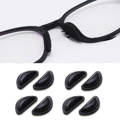 2 3 4 8 16 20 Pairs Eyeglasses Nose Pads, Stick On 3.5 mm Thickness Adhesive,Soft Silicone Comfort Anti Slip Flexible Nose Pieces for Glasses Sunglasses Reading Glasses Kits (4 Pairs Black)