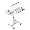 XAWSOP Mobile Adjustable Overbed Desk Table with Wheels, Multifunctional Rolling Laptop Stand, Adjustable Tilt Overbed Bedside Table Sofa Side Table for Home Use, view 1
