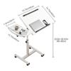XAWSOP Mobile Adjustable Overbed Desk Table with Wheels, Multifunctional Rolling Laptop Stand, Adjustable Tilt Overbed Bedside Table Sofa Side Table for Home Use, view 2
