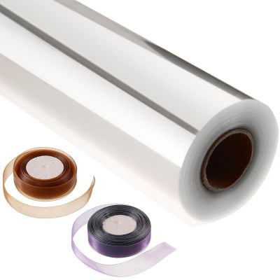 GcFoir Clear Cellophane Wrap Roll 31.5" Wide x 330 Ft Long, 3 Mil ThickPlastic Transparent Cello Wrapping Paper for Gift Baskets, Flower Bouquets, Large Cellophane Sheets for Arts & Crafts Food Safe