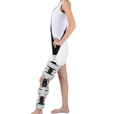 UYCVT Hinged Knee Brace, Adjustable Breathable Medical Orthopedic Support Stabilizer, Telescoping Hinged Knee Brace with Drop Lock Feature-A-One Size