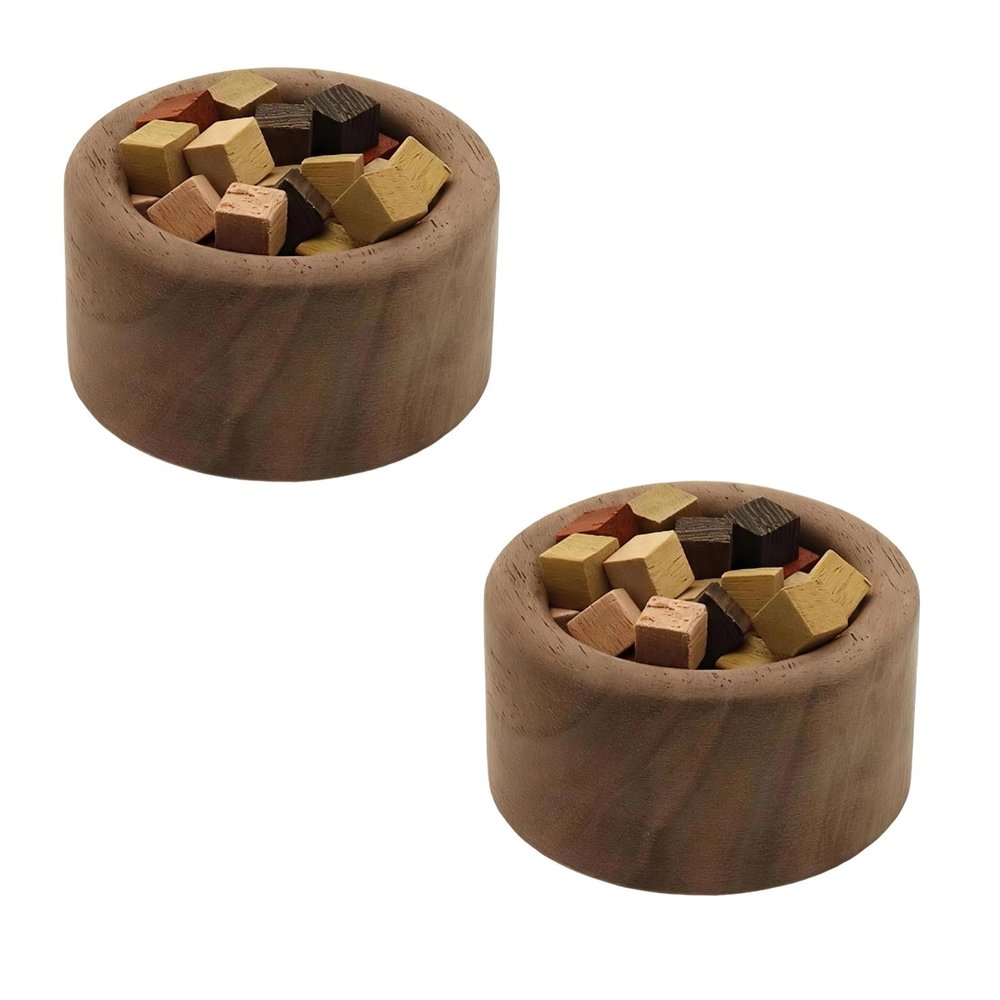Deskium 2 Pcs Aromatherapy Diffuser In Black Walnut, 2.4 In Wood Diffuser For Travel, Home, And Office