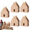 5-Piece Gingerbreads House Gift Basket Christmas Treat Box, Mi-ni Christmas Treat Gift Boxes, Mi-ni Gingerbreads Gifts Boxes, Magnetics Closure Treating Box For Holiday Baking Party & Classroom Gifts view 1