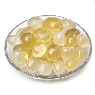 Polished Multicolor Healing Crystal Stone Set, 24 Type Handpicked Tumbled Stones for Healing, Reiki, Meditation, Crafting, Home Decor, Ethically Sourced, Mixed Crystal(Citrine,0.8")