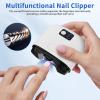 Electric Nail Clippers for Seniors,3 Speed Gears Adjustable with LED Light,Electric Toenail Clippers for Seniors,Nail Clip Storage,Safety Fingernail Trimmer for Baby,Kids,Seniors view 2