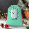 XBubupX Happy Cartoon Toilet Paper Roll Soft Velvet Christmas Drawstring Bag Reusable Wrapping Sack Xmas Party Present Bag view 2