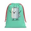 XBubupX Happy Cartoon Toilet Paper Roll Soft Velvet Christmas Drawstring Bag Reusable Wrapping Sack Xmas Party Present Bag view 3