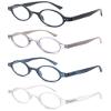 OLOMEE Small Round Reading Glasses for Women Cute Circular Readers +1.50 Stylish Lightweight Funky Cheaters Reading Glasses Spring Hinges 4 Pack Comfy Fit view 2