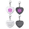 2 Pack-Personalized Medical Alert ID Jewelry High Polish Stainless Steel Heart Shape Medical Emergency Pendant with Lobster Clasp for DIY,Style A,Pink Logo-Custom Text view 1