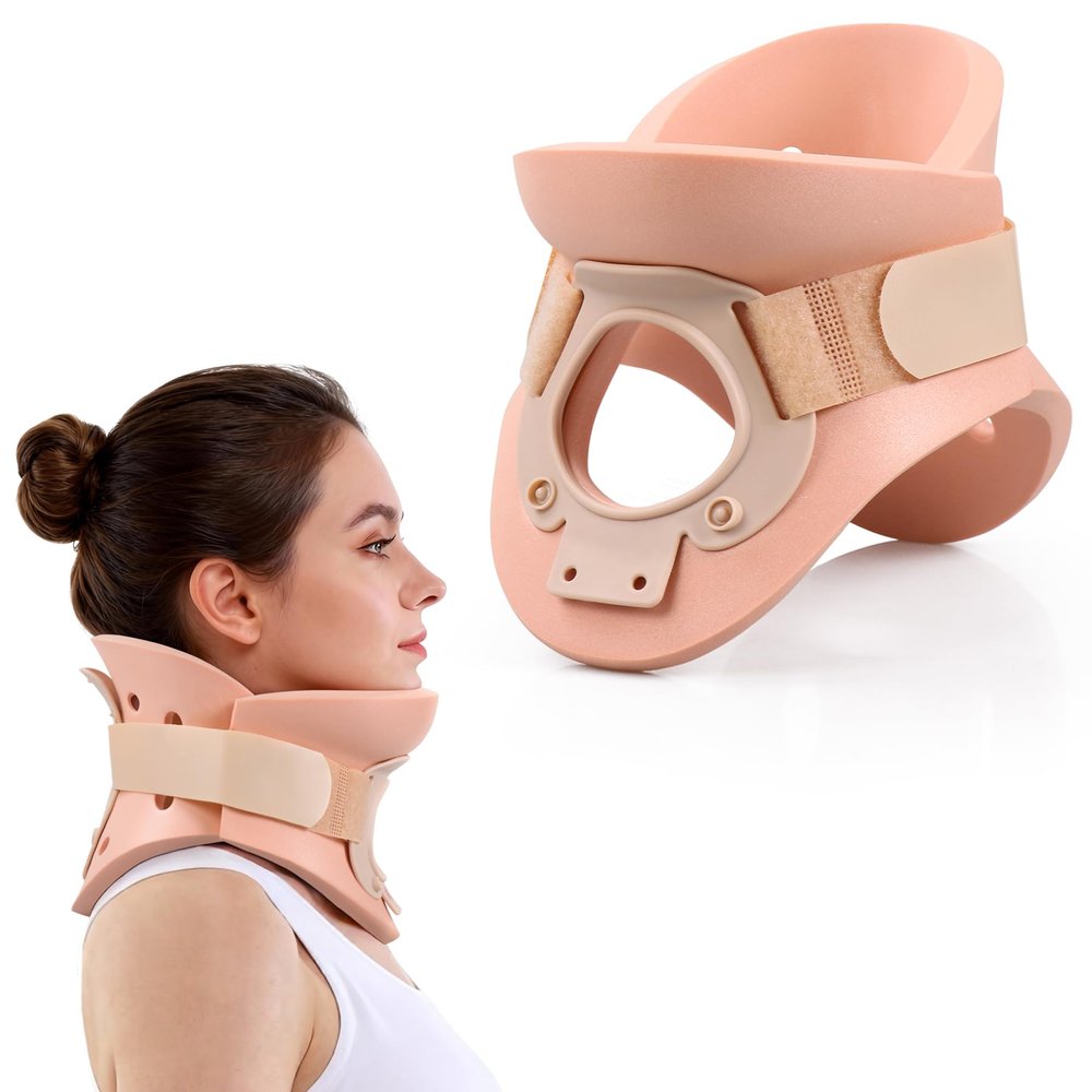 2 1/4 In Rigid Neck Brace Cervical Collar with Neck Support Foam Lightweight Soft Brace, Adjustable Cervical Traction Collar Relieves Neck Pain and Decompression for Men and Women (Neck height 2 1/4 Inch, X-Large)