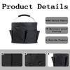 CIHTL Cleaning Caddy with Handle, Cleaning Products Organiser, Foldable Storage Basket, Large Supply Organiser 17L with 6 Pockets, Portable Cleaning Caddy for Home & Garden (Black) view 3