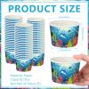 Funnymoom 50 Pack Under The Sea Ice Cream Cups 9 oz Ocean Disposable Dessert Bowls Under The Sea Animal Paper Soup Bowls Snack Cups for Hot or Cold Food Underwater Creatures Birthday Party Supplies view 3