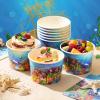Funnymoom 50 Pack Under The Sea Ice Cream Cups 9 oz Ocean Disposable Dessert Bowls Under The Sea Animal Paper Soup Bowls Snack Cups for Hot or Cold Food Underwater Creatures Birthday Party Supplies view 4