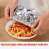 Pop-Up Tin Foil Food Insulation Cover, Reusable Aluminum Foil Food Covers, Easy to Clean, Sturdy, for Kitchen Bowls, Pots, Containers (60pcs) view 2
