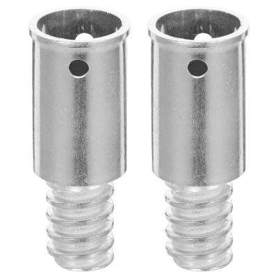 EXAOMBLE 2pcs Threaded Tip Extension Poles for Mop and Push Broom Handle Replacement Aluminum Alloy Connector Compatible with American Type Cleaning Tools Easy Installation and Secure Fit