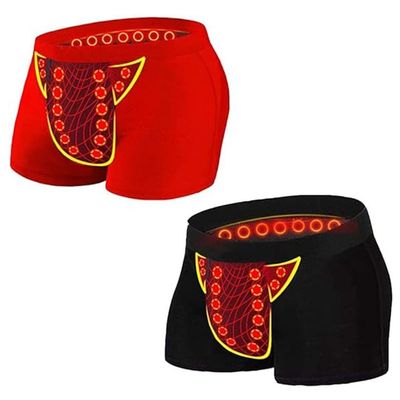 2pcs Men Physiological Enlargement Underwear Magnetic Therapy Health Care Breathable Inner Pants Prostate Therapy Panties(2pcs,5XL)