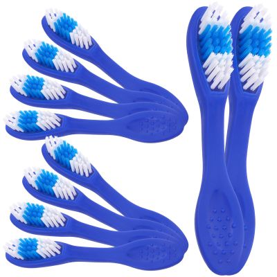 WATIIFUFU 10Pcs Mini Prison Toothbrush with Large Handle and Short Soft Bristles Gentle Gums Anti-self- Design for Rehabilitation Centers and Correctional Facilities