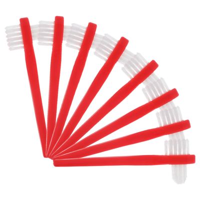 Beaupretty 8pcs Dual Head Toothbrush for False Teeth Soft Bristle Denture Cleaning Brush Portable Oral Care Tool for Interdental Cleaning and Denture Maintenance