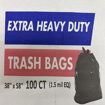100 Count 55-60 Gallon Trash Bags, Sturdy & Tear-Resistant Commercial Can Liners 55 Gallon, Large Garbage Bags, Large Black Trash Bags for Commercial, Lawn and Leaf Bags