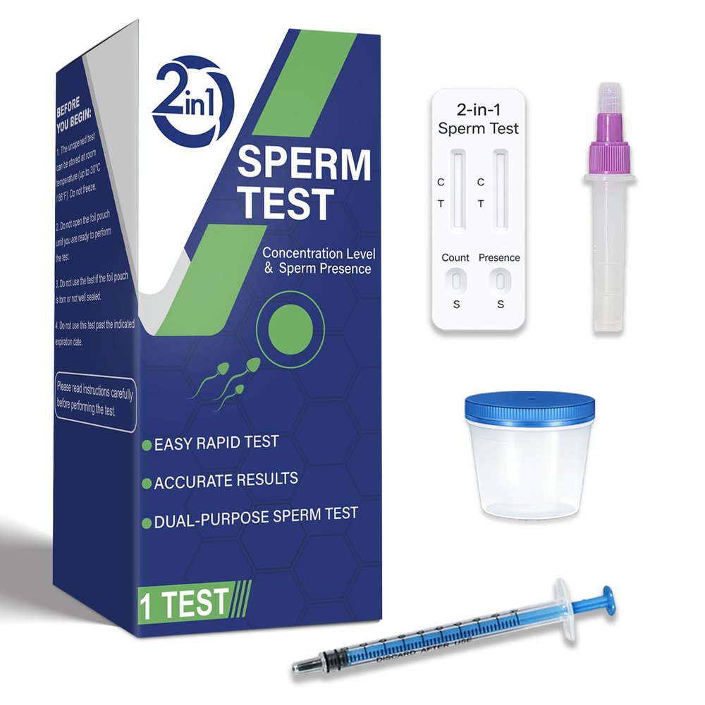 Sperm Check 2-in-1 at-Home Male Fertility Test Easy One-Step Semen Analysis, Reliable Screening for Conception Readiness & Accurate Concentration Results in Minutes.