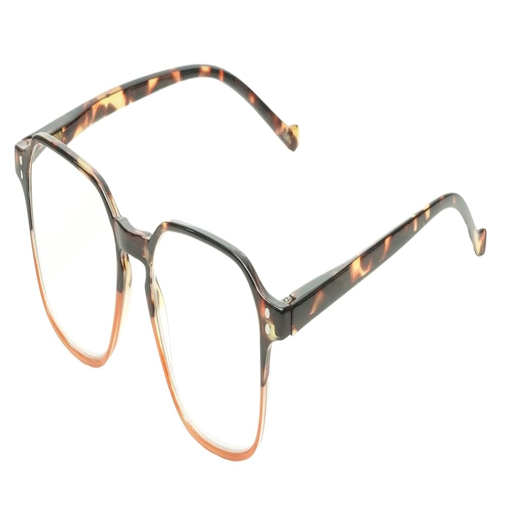 Calabria Women Eye Glasses [50 x 18 x 140 mm] | Full Rim Eyeglasses w/Plastic Frames | Crystal Orange/Tortoise Havana Brown Retro Reading Glasses w/Blue Light Filter Lens - 2.50