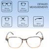 Calabria Women Eye Glasses [50 x 18 x 140 mm] | Full Rim Eyeglasses w/Plastic Frames | Crystal Orange/Tortoise Havana Brown Retro Reading Glasses w/Blue Light Filter Lens - 2.50 view 2