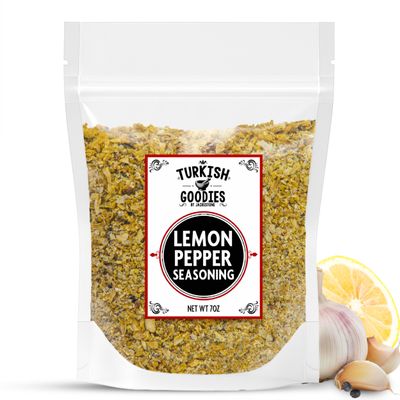 Lemon Pepper Spice Blend, Turkish Goodies Coarse Citrus Seasoning, 7 oz