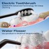 Electric Toothbrush with Water Flosser for Teeth, Sonic Electric Toothbrush and Electric Floss for Adults and Kids, Water Dental Picks, Cleaning and Flossing Dental Care, Waterproof view 3